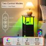 Slim Bedside Table Set of 2 with Charging Station, Narrow Side Table with LED Lights, Small Sofa Table with 2 Fabric Drawers, Nightstand for Small Spaces, Living Room, Black Image 6