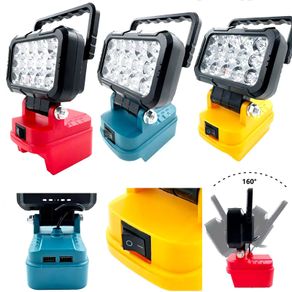 3-inch LED Work Light Suitable For Makita Milwaukee Dewalt 18V Lithium-ion Battery With Handle And USB Interface Flashlight