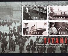2012 Ireland Titanic Booklet Pane featuring ship being manufactured at Harland and Wolff Mint Never Hinged (MNH). Hibernian HP215a.