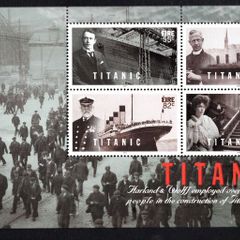 2012 Ireland Titanic Booklet Pane featuring ship being manufactured at Harland and Wolff Mint Never Hinged (MNH). Hibernian HP215a.