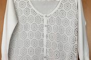 Size 12 Cream Cotton Mix  Cardigan by Zara