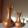 5 Vintage brass copper jugs. Image 2