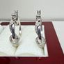 Diamond earrings White & Black Diamond J-Hoop Earrings Image 9