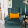 Sherlock Bottle Green Velvet Next Armchair Image 2