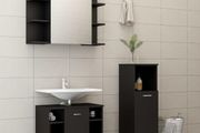 3 Piece Bathroom Furniture Set Black