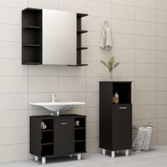 3 Piece Bathroom Furniture Set Black