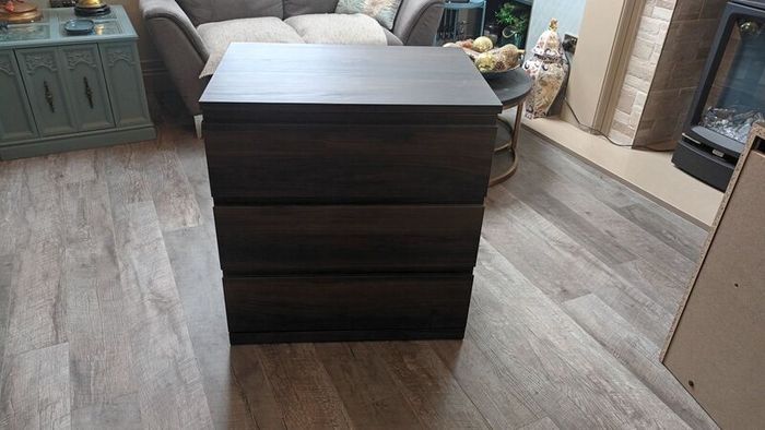 Quality 3 Drawer Wallnut Coloured Unit