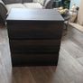 Quality 3 Drawer Wallnut Coloured Unit Image 5