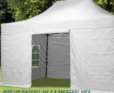 Waterproof Pop Up Gazebo Steel 40mm Hex 3m x 4.5m