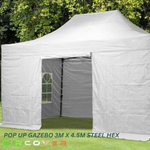 Waterproof Pop Up Gazebo Steel 40mm Hex 3m x 4.5m