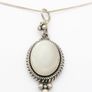 Vintage 925 Sterling Silver Italian Mother of Pearl Necklace Image 2
