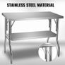 Single-Shelf Professional Stainless Steel Open Kitchen Folding Work Prep Tables Easy Storage for Home Commercial Image 3