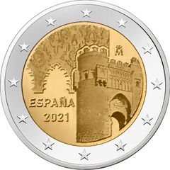 Spain 2 Euro Commemorative Coin 2021 - Historic City of Toledo. Uncirculated.