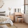 Dressing Table Set with Mirror & Stool-Wood Grain Colour (FREE POSTAGE) Image 2