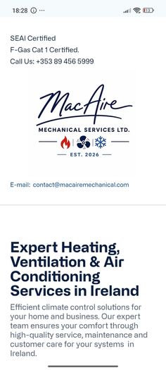 Air Conditioning, Heatpumps, Ventilation, call out