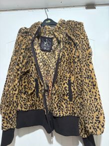 Leopard print jacket with built in scarf