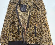 Leopard print jacket with built in scarf