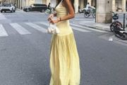 Yellow polka dress /midi / S/ new