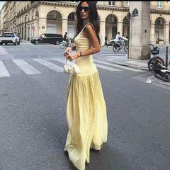 Yellow polka dress /midi / S/ new