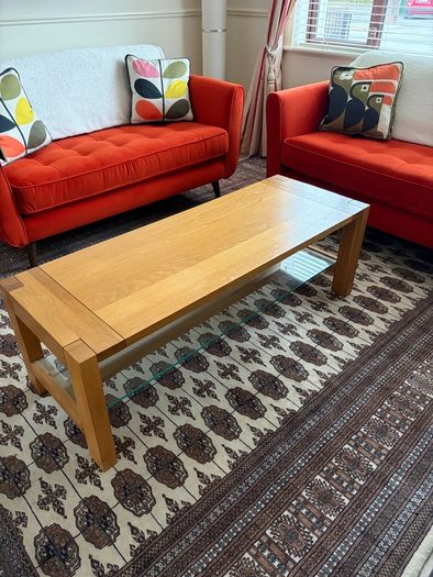 solid oak coffee table