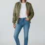Vintage Y2K Style Bershka MA-1 Bomber Jacket XL Khaki Orange Lined Oversized Streetwear Image 9