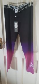 Hype Leggings NEW Black with purple tie dye Age 16 years