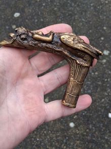 Cardoe Gilded Bronze(Leda and the Swan) Walking Stick Handle