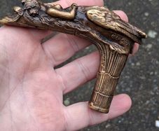 Cardoe Gilded Bronze(Leda and the Swan) Walking Stick Handle