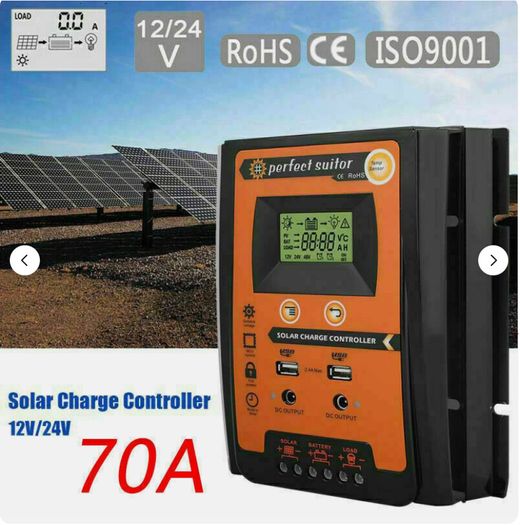 12-24V 10-70A PWM MPPT Solar Charge Controller