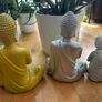 x3 Silver-finish meditating Buddha statues Image 5