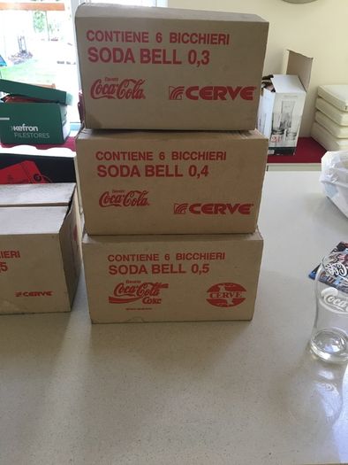 Coca Cola 6 Italian Glasses in the original box