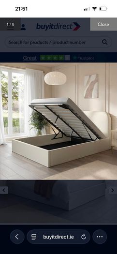 Ottoman double bed brand new off white colour