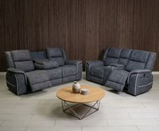 Hannah Electric Micro Fabric Recliner Sofa