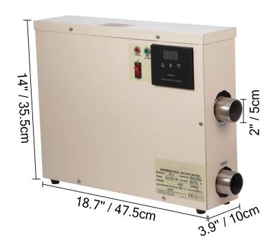 Swimming Pool Heater 11KW 220V SPA Electric Water Heater Pump fit for Max 7.5 CBM Pool Equipment Water Heater Thermostat