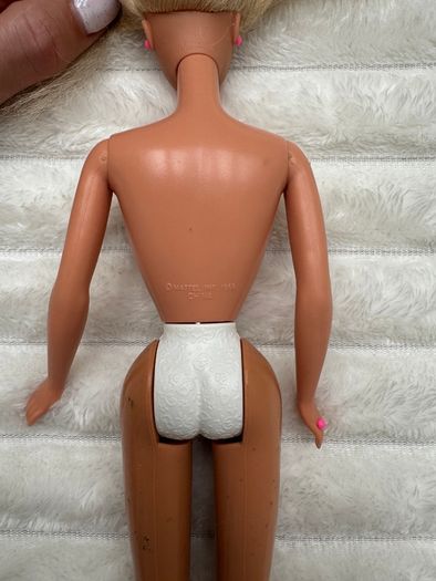 Vintage Body 1966 Mattel Barbie Blonde Hair Pink Earrings Ring Used Damaged Neck Dirty Please see pictures