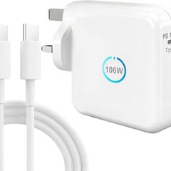106W USBC Super Fast Charger Compatible with MacBook Pro MacBook Air iPad Pro Laptop Tablet USBC