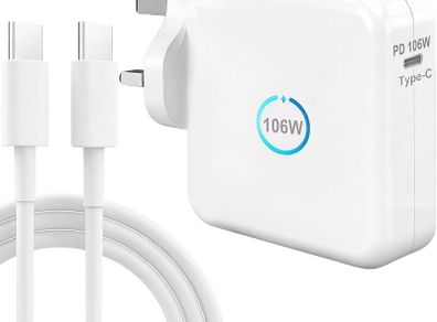 106W USBC Super Fast Charger Compatible with MacBook Pro MacBook Air iPad Pro Laptop Tablet USBC