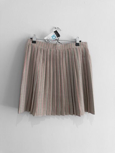 New Primark Pleated Houndstooth Check Mini Skirt