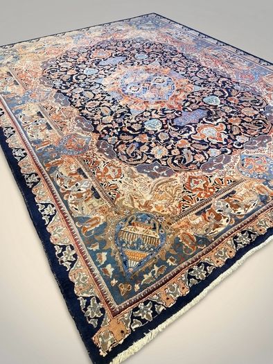 Stunning 1960s Kashmar Pictorial Rug. A Masterpiece of Persian Craftsmanship