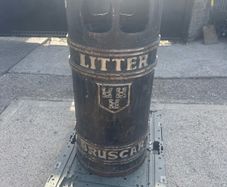 vintage metal litter bin