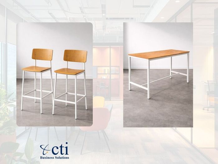 High Table & 8 High Chairs - Grade A