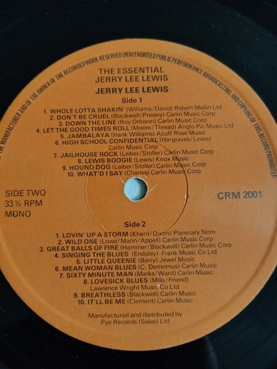 Jerry Lee Lewis - The Essential 20 Original Rock'n'Roll Hits Vinyl LP (1978) UK Pressing Compilation EX+