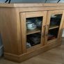 Solid Oak Corner TV Unit / Cabinet with Glass Doors Image 2