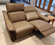 Leather Sofa 2 seater electric recliner 1.7m wide