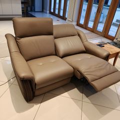 Leather Sofa 2 seater electric recliner 1.7m wide