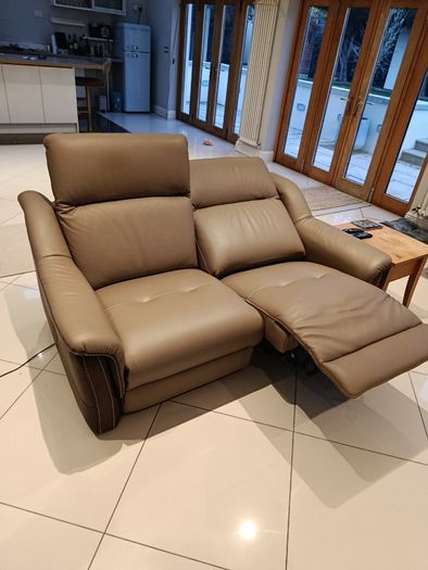 Leather Sofa 2 seater electric recliner 1.7m wide
