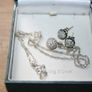 Silver 925 Earrings and a Necklace with a Pendant length 19" - 4,3g Image 2