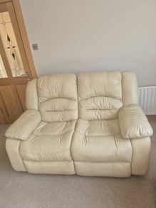 Cream Leather Sofa