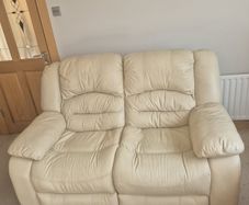 Cream Leather Sofa