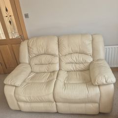 Cream Leather Sofa